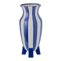 Amalfi Stripe Footed Vessel Blue & White 38cm