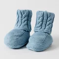 Jiggle & Giggle Enchanted Cable Knit Booties Blue