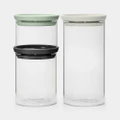 Brabantia Stackable Glass Jar Set 3pce