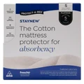 Protect-A-Bed Cotton Terry Staynew Fitted Waterproof Mattress Protectr. Single