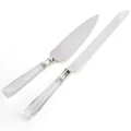 Whitehill S/Steel & Glass Handled Cake Knife & Server 2pc