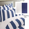 Rans Oxford Stripe King Quilt Cover Cobalt Blue Set 3pce