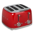 Smeg 50's Retro 4 Slot Toaster TSF03 Red