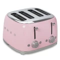 Smeg 50's Retro 4 Slot Toaster TSF03 Pink