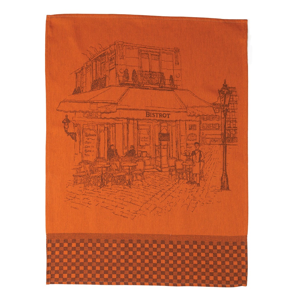 L'Ensoleillade Tea Towel Bistrot Orange & Black