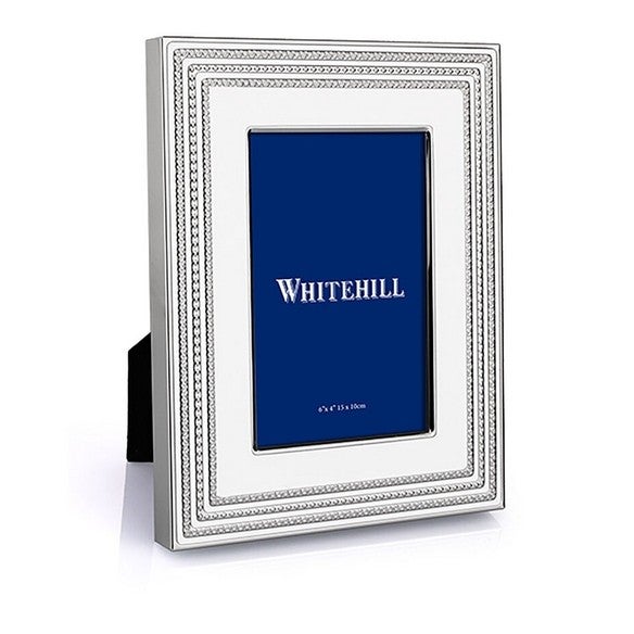 Whitehill Love Link Silverplated Photo Frame White 10x15cm