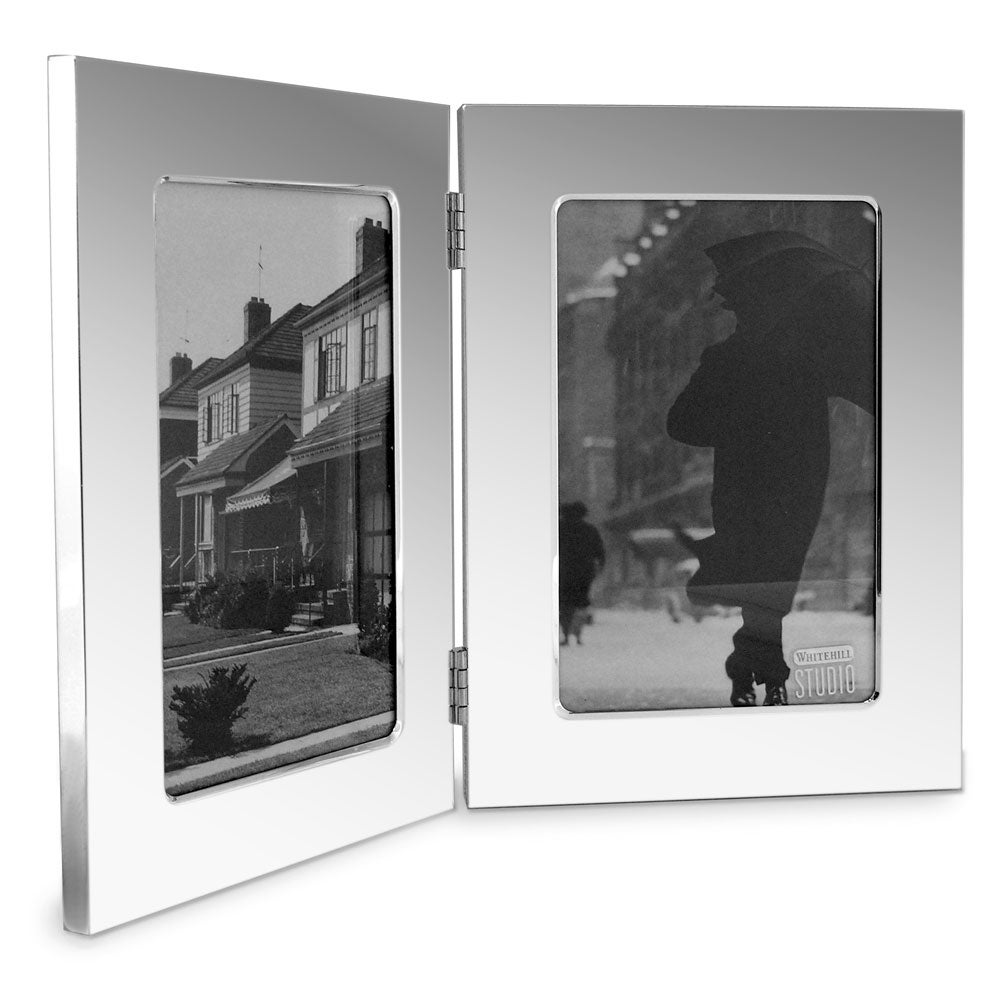 Whitehill Studio Photo Frame Silver Plated Plain Double 13x18cm