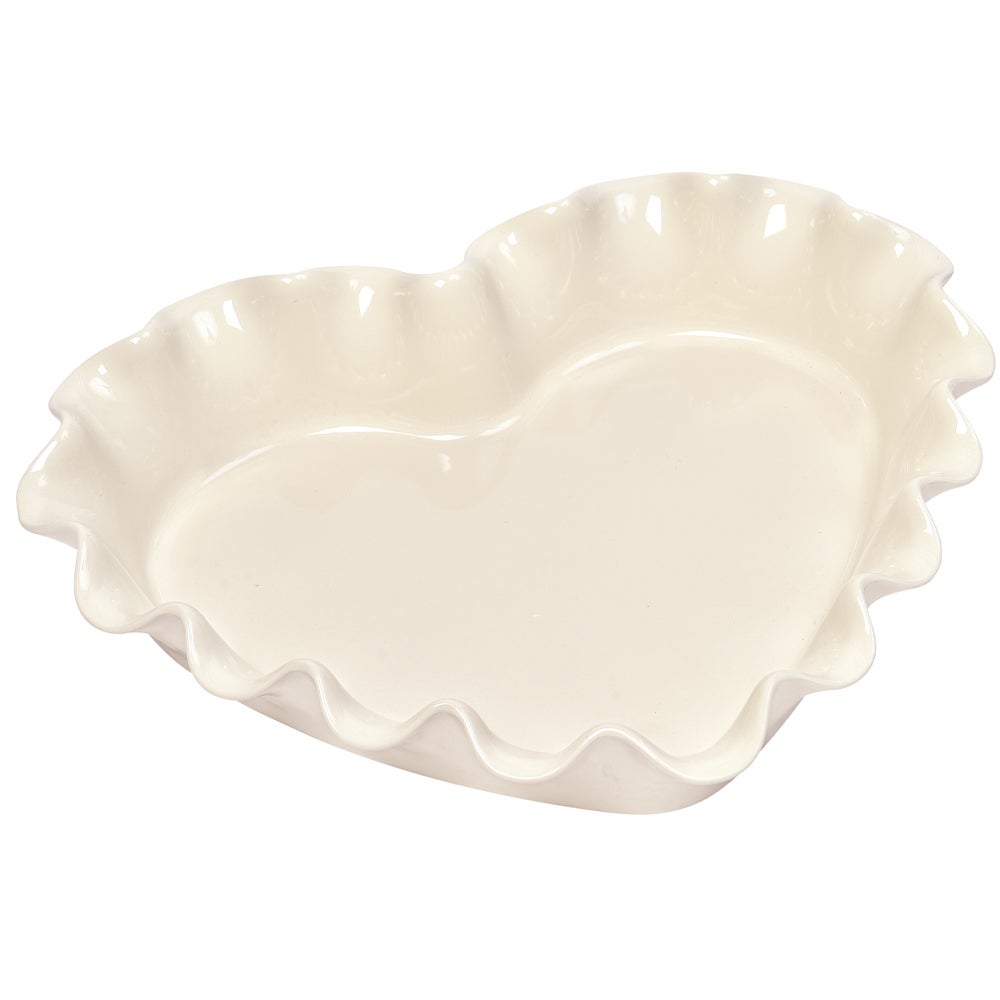 Emile Henry Ruffled Heart Dish Clay