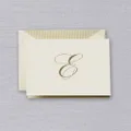 Crane & Co Engraved E Initial Note Card Set 10pce