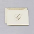 Crane & Co Engraved G Initial Note Card Set 10pce