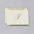 Crane & Co Engraved I Initial Note Card Set 10pce