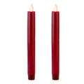 Liown Moving Flame Tapered Candle Red 20cm Set 2pce