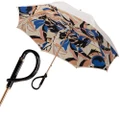 Pasotti Umbrella Double Cloth Onde Black Curved Handle Cre
