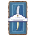 Le Cadeaux Antiqua Butter Dish w/Butter Spreader Blue 2pce