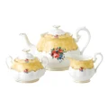 Royal Albert 100 Years 1990s Bouquet Teapot Set 3pce