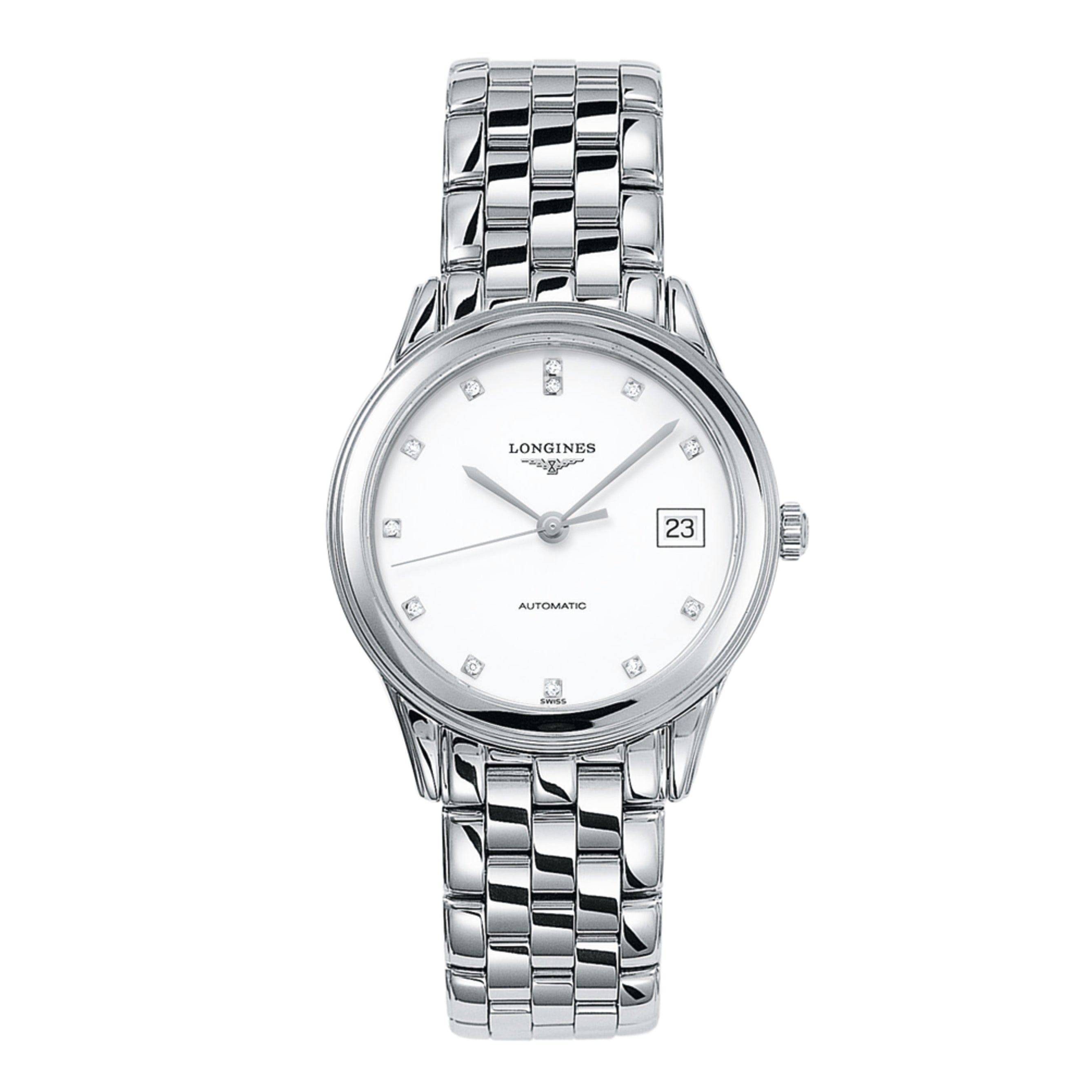 Longines Flagship White Dial Diamonds S/Steel Watch