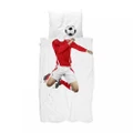 Snurk Soccer Champ Quilt Cover Red Single Set 2pce