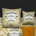 Roberto Cavalli Tiger Frame Silk Cushion Gold 60x60cm