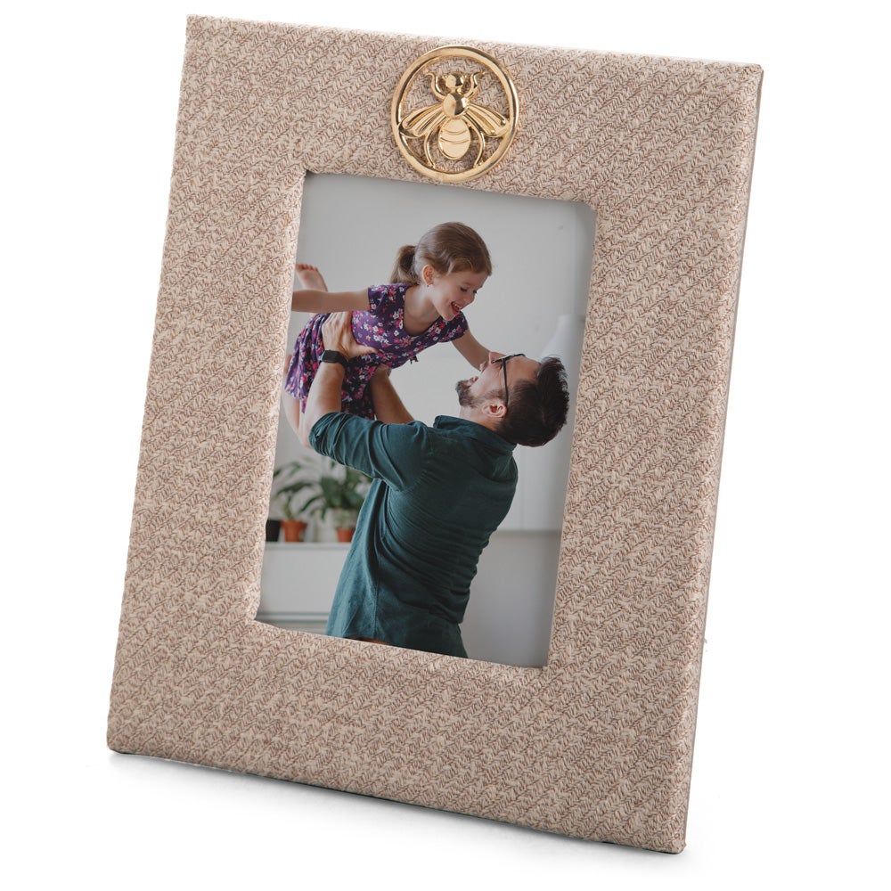 Flair Decor Fabric Frame Gold Bee Cream 10x15cm