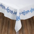 Serenk Coral Tablecloth White & Blue 155x250cm