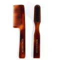 Koh-I-Noor Jaspe Beard Brush and Comb Set w/Pouch Turtle