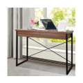 Home Office Design Metal Desk with Drawer Walnut