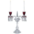 Baccarat Zénith Candelabra Clear & Red 2 Arms