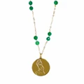 Iosifina Faux Bijoux Necklace Green Stones