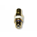 Single RCA Wall Plate Coupler, Blue Indicator (Gold Plated)