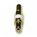 Single RCA Wall Plate Coupler, Green Indicator (Gold Plated)