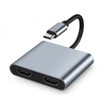 USB-C to Dual HDMI Adapter with Power Delivery (60W, 4K/30Hz)