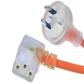 2m Right-Angled Medical IEC Power Cable (IEC-C13 to Australian Mains Plug)