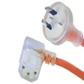 2m Left-Angled Medical IEC Power Cable (IEC-C13 to Australian Mains Plug)