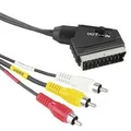 1.5m 21Pin SCART to 3x RCA Cable