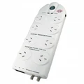 8 Socket AV Power Board with Surge Protection (White)