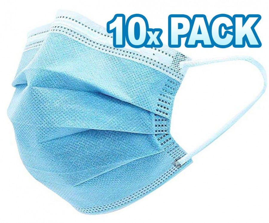 Disposable 3-Layer Face Masks (10 Pack)