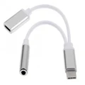 10cm USB Type-C to 3.5mm Headphone Adapter Cable with Charging Function