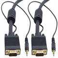 High-End 2M VGA + 3.5mm Stereo Audio Cable (Male to Male)