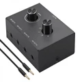 Bi-Directional 4x2 Way 3.5mm Stereo Audio Switch with Volume Control (4x2 or 2x4 Switching)