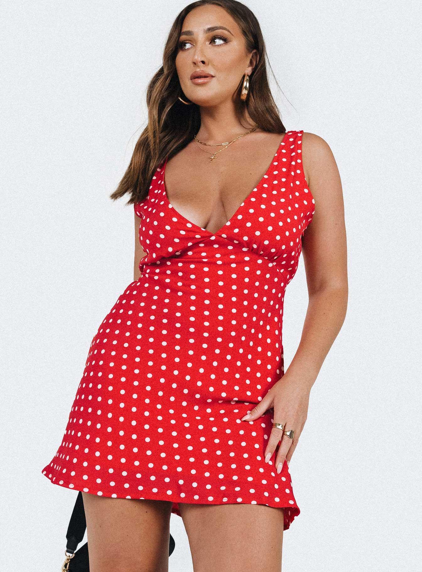 Nellie Mini Dress Red Polka Dot