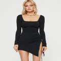 Caprani Long Sleeve Mini Dress Black