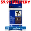 Brother 12mm x 4m Gold on Navy Blue Ribbon Tape (TZe-RN34)