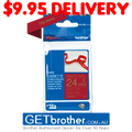 Brother 24mm x 4m Gold on Wine Red Ribbon Tape (TZe-RW54)