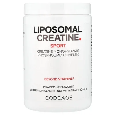 Codeage, Sport, Liposomal Creatine Powder, Unflavored, 1 lb (455 g)