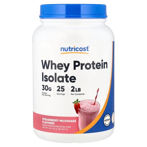 Nutricost, Whey Protein Isolate, Strawberry Milkshake, 2 lb (907 g)