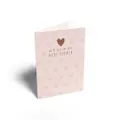 Henderson Greetings Card Baby Shower Pink Background with Little Hearts