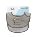 4Baby Newborn Slogan Bib - Milk. Cuddles. Nap. Repeat - 2 Pack