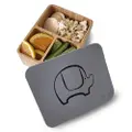 Plum Bamboo & Silicone Bento Lunch Box - Grey