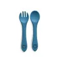 Plum Silicone Spoon & Fork Set - Teal - 2 Pack