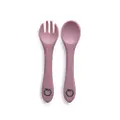 Plum Silicone Spoon & Fork Set - Dusty Berry - 2 Pack